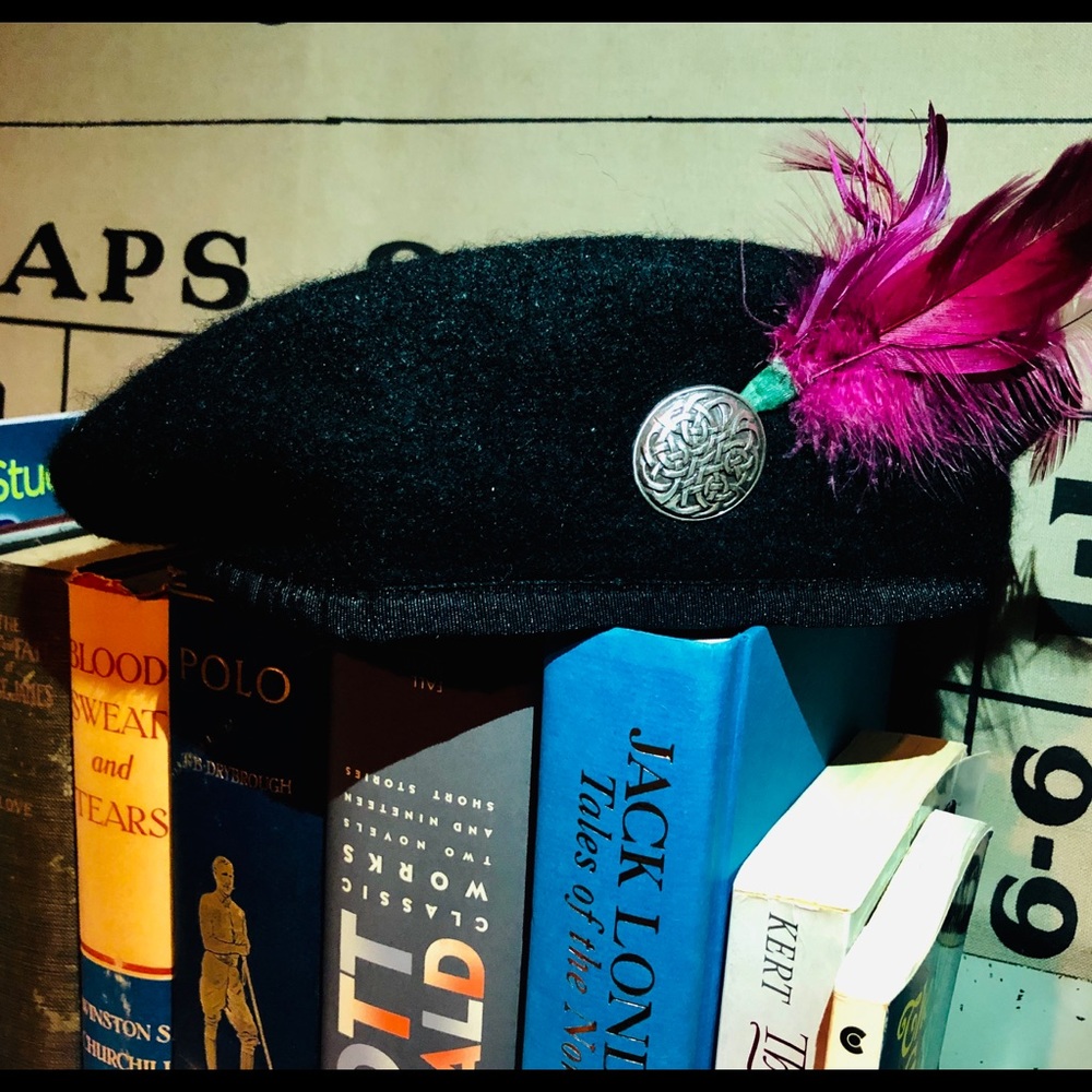 knit wool blend beret